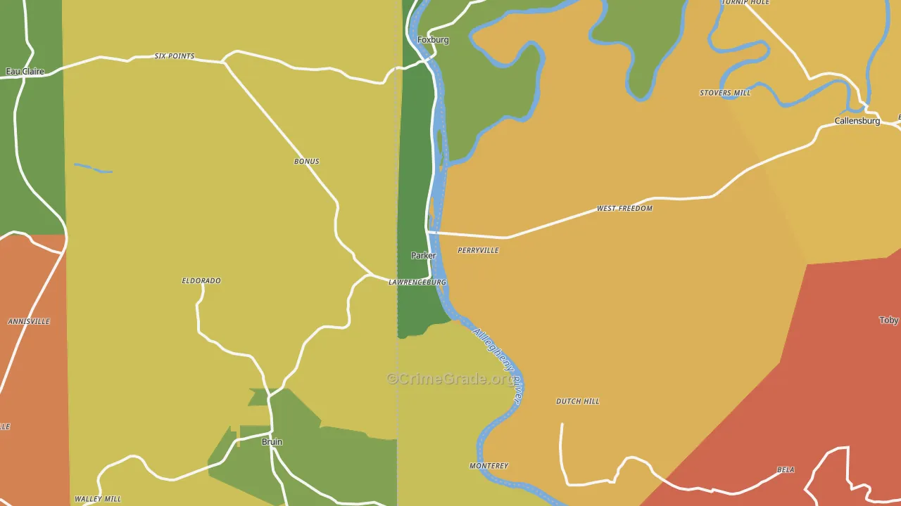 16049, PA Map of Theft Rates