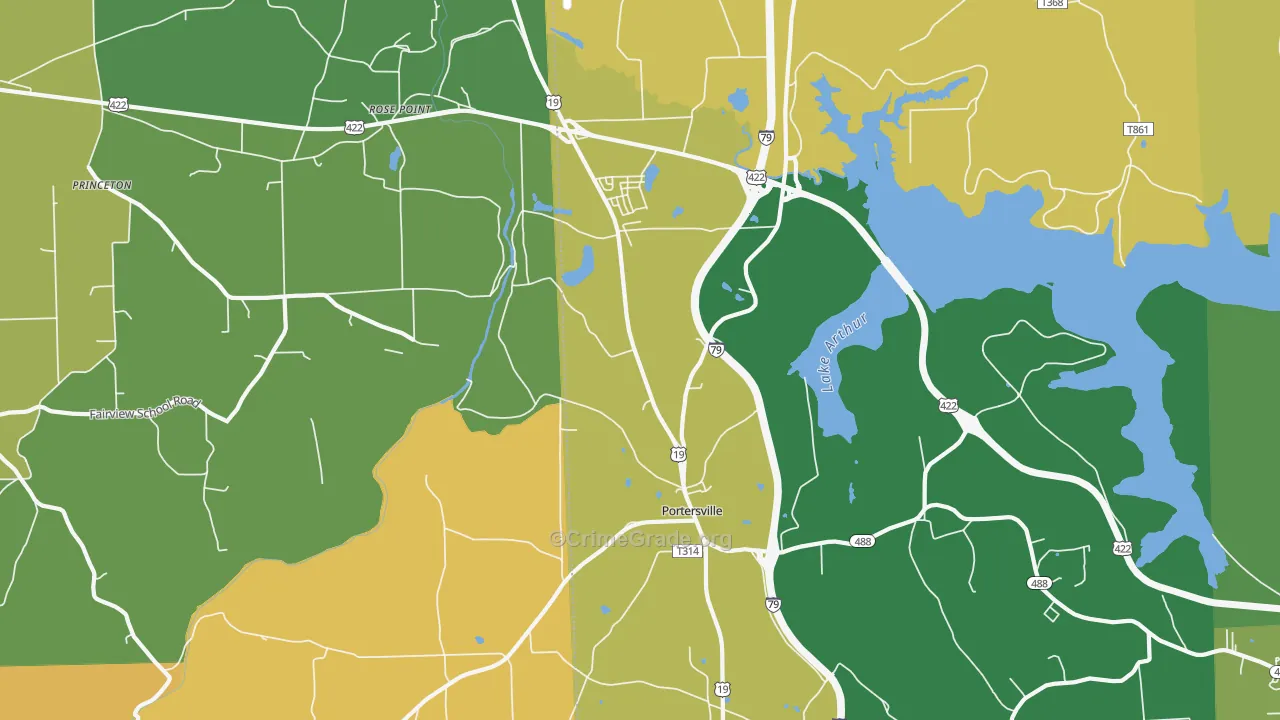 16051, PA Map of Theft Rates