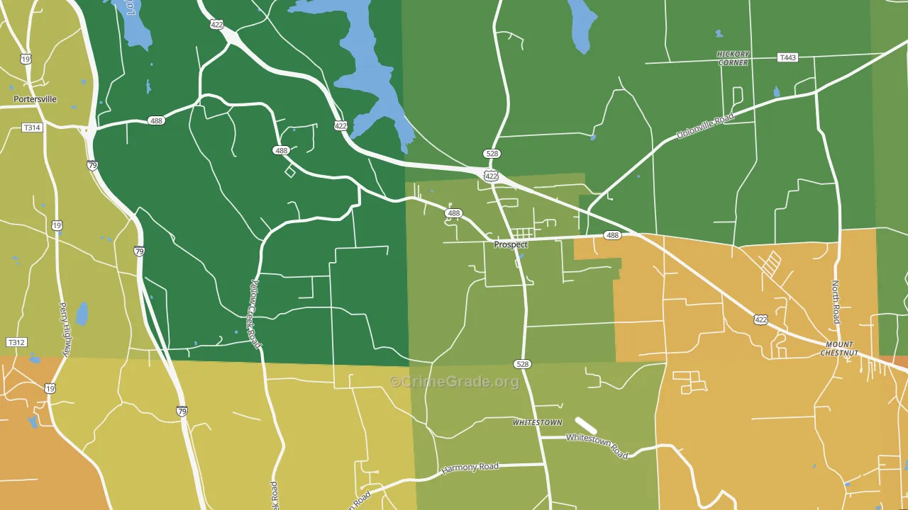 16052, PA Map of Theft Rates