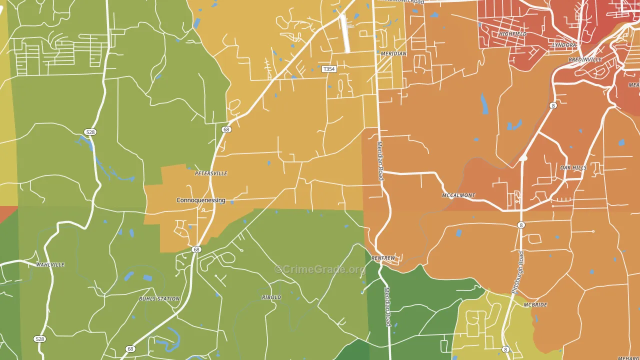 16053, PA Map of Theft Rates