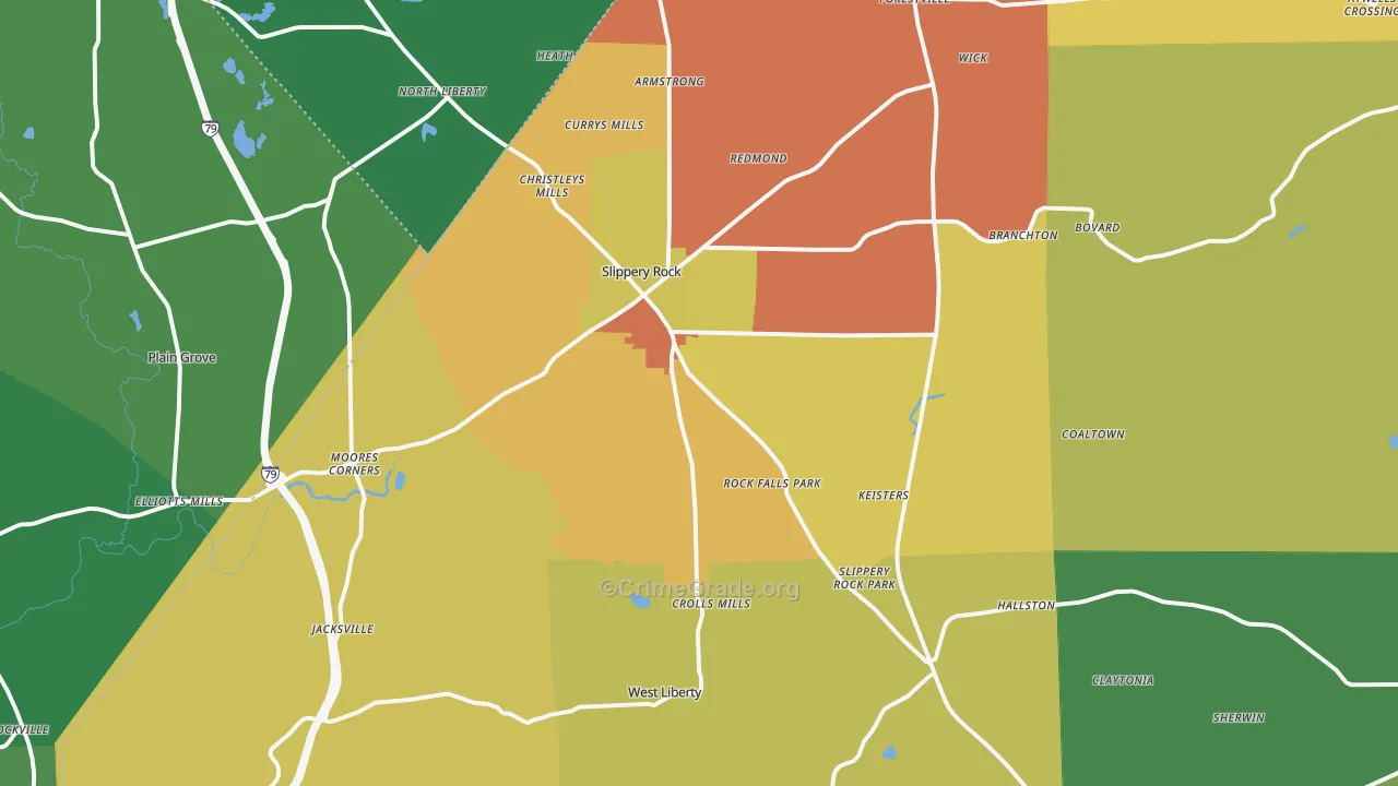 16057, PA Map of Theft Rates
