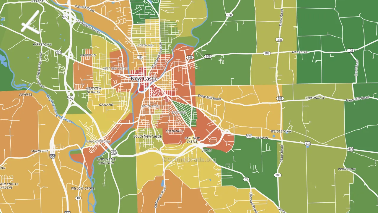 16101, PA Map of Theft Rates