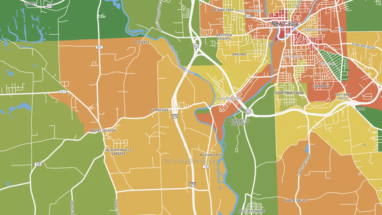 16102, PA Map of Theft Rates