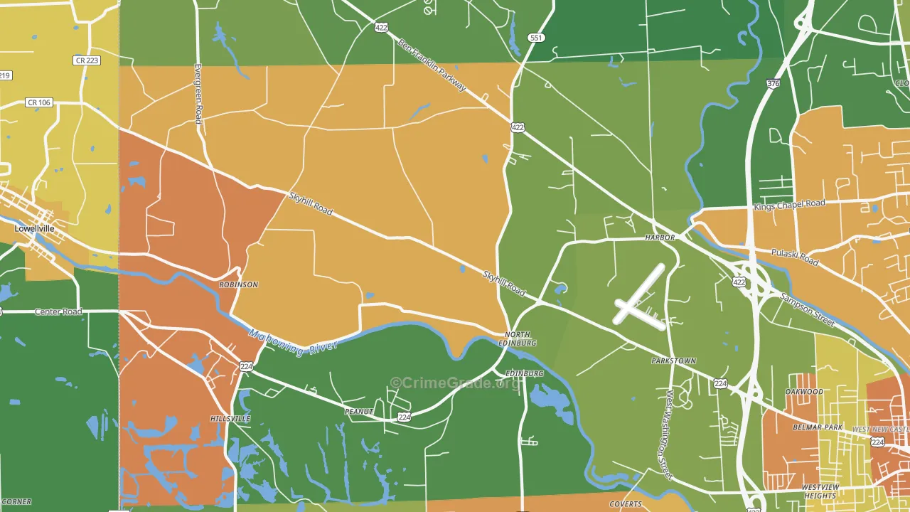 16116, PA Map of Theft Rates