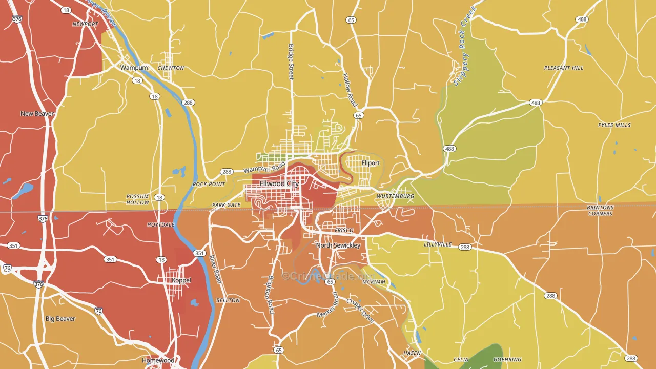 16117, PA Map of Theft Rates