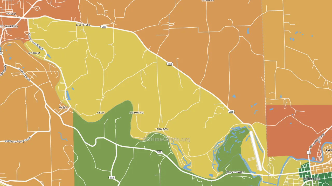16123, PA Map of Theft Rates