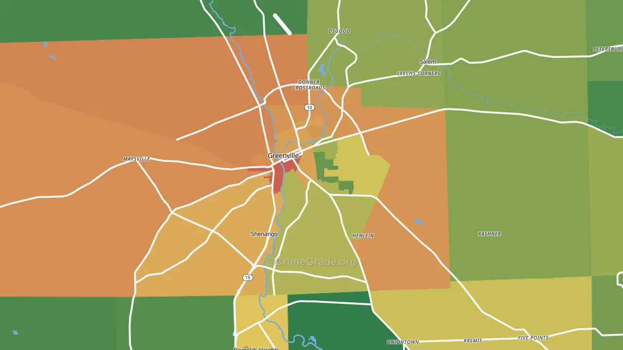 16125, PA Map of Theft Rates