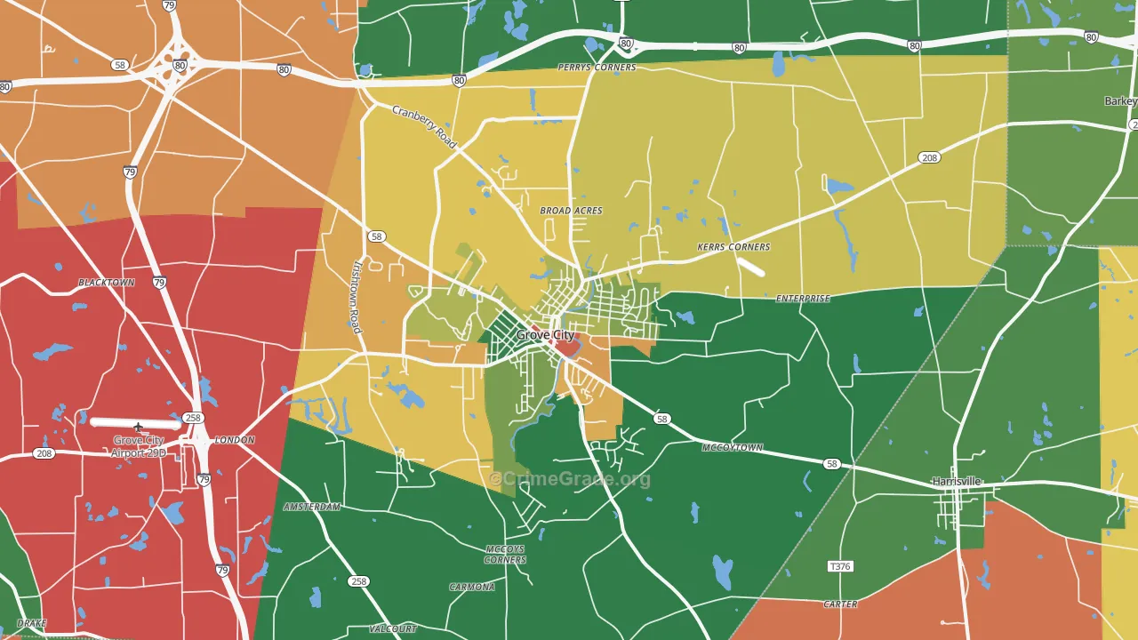 16127, PA Map of Theft Rates