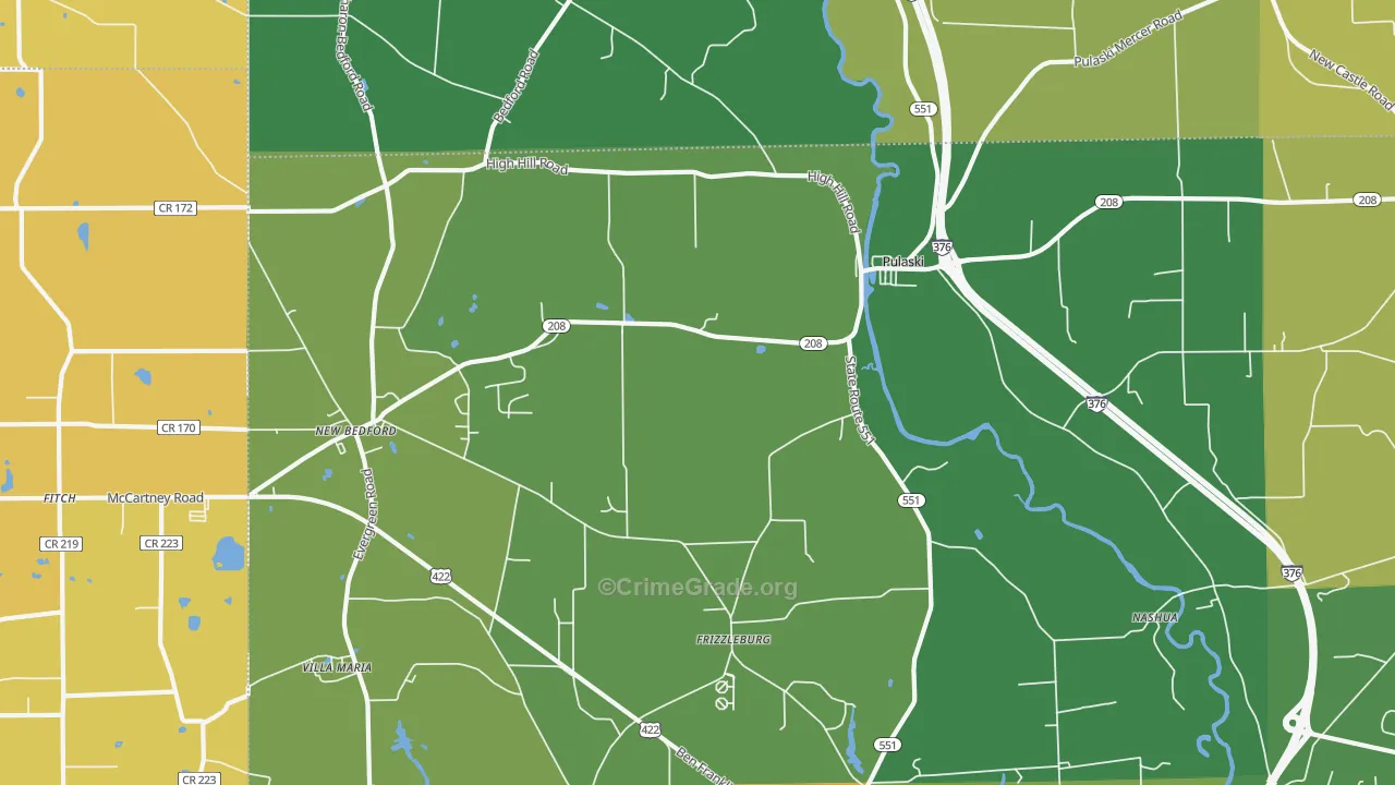 16143, PA Map of Theft Rates