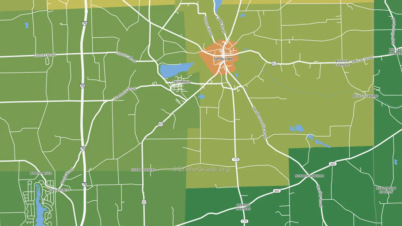 16153, PA Map of Theft Rates