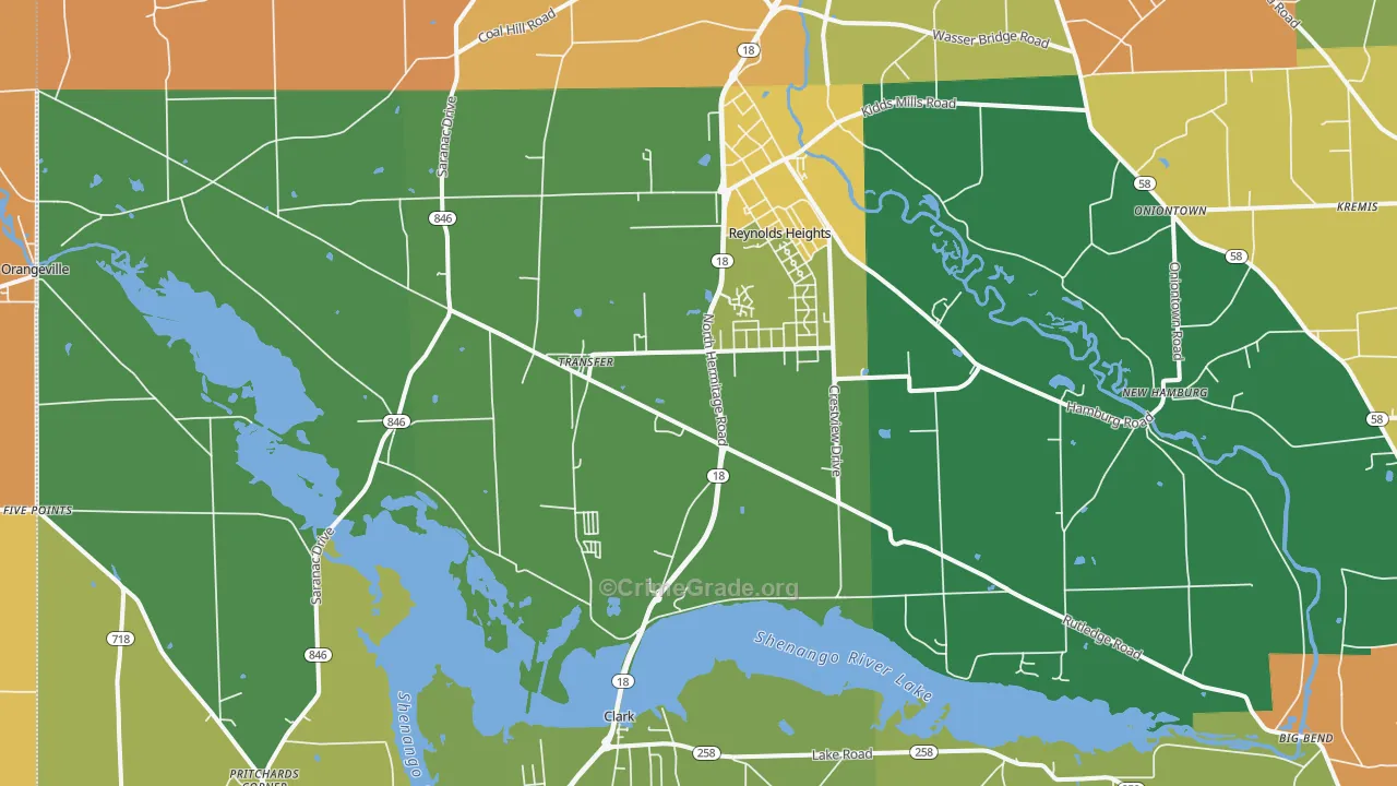 16154, PA Map of Theft Rates