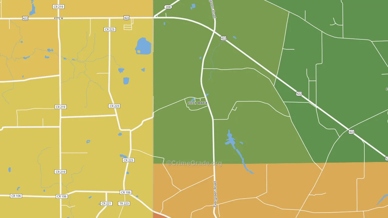 16155, PA Map of Theft Rates