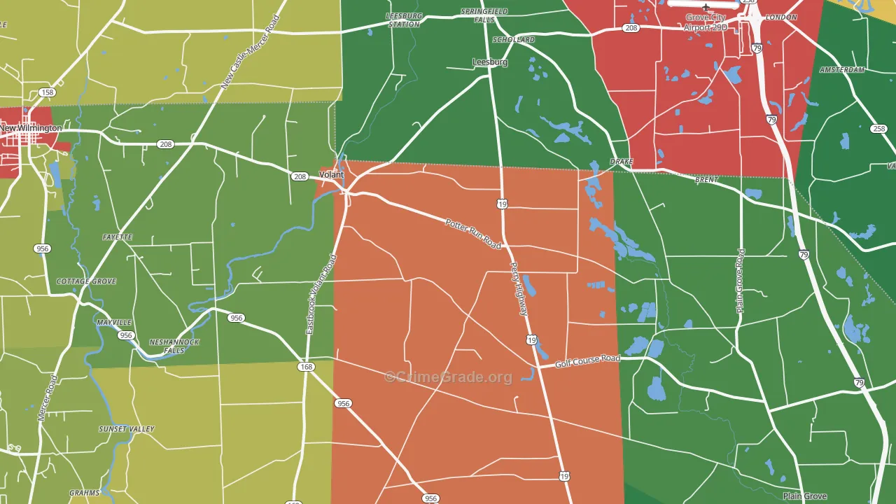 16156, PA Map of Theft Rates