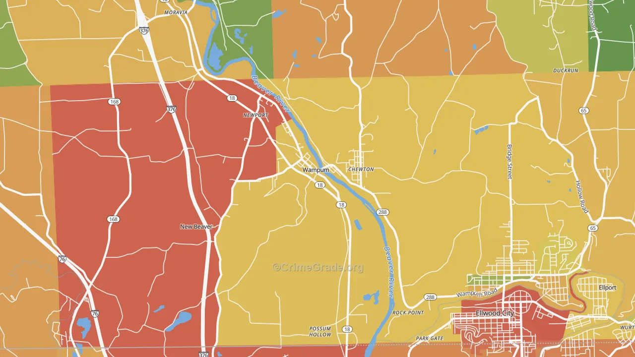 16157, PA Map of Theft Rates