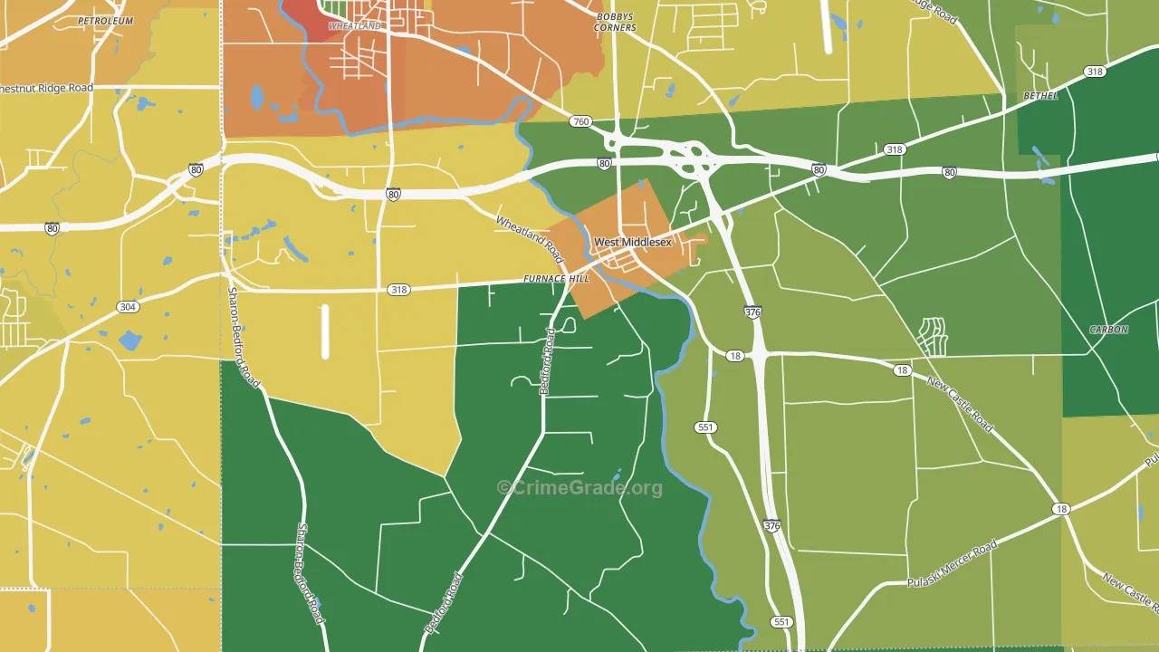 16159, PA Map of Theft Rates