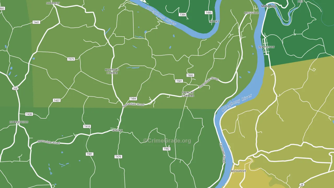 16210, PA Map of Theft Rates
