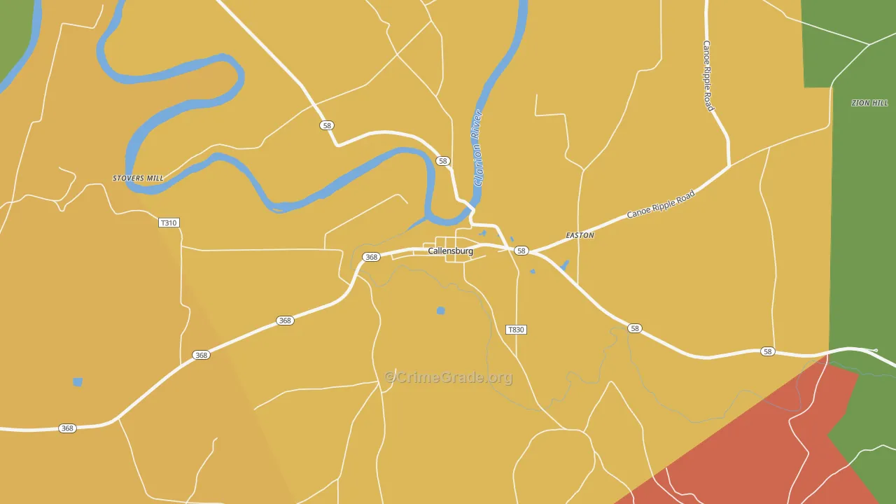 16213, PA Map of Theft Rates