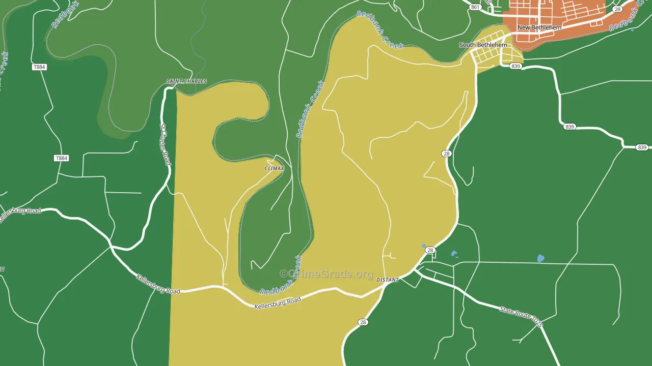 16223, PA Map of Theft Rates