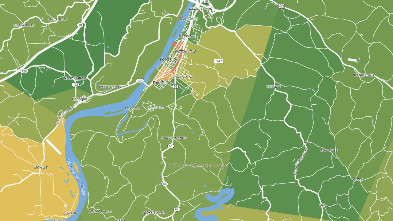 16226, PA Map of Theft Rates