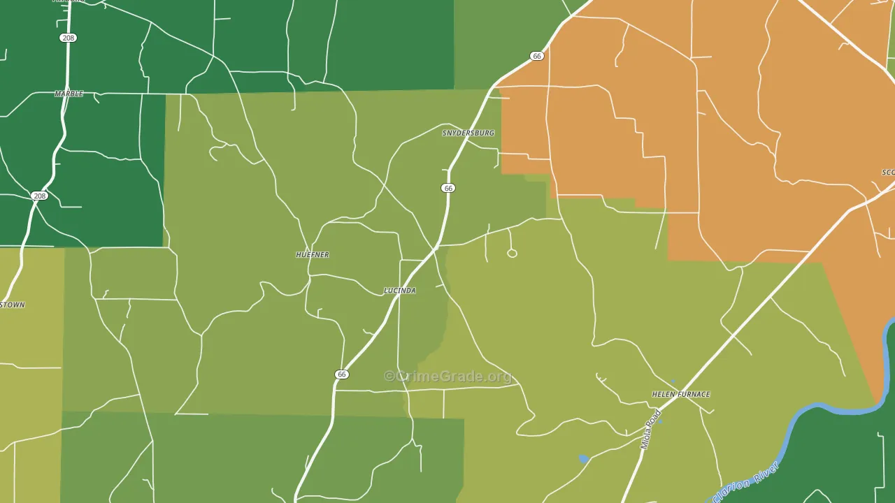 16235, PA Map of Theft Rates