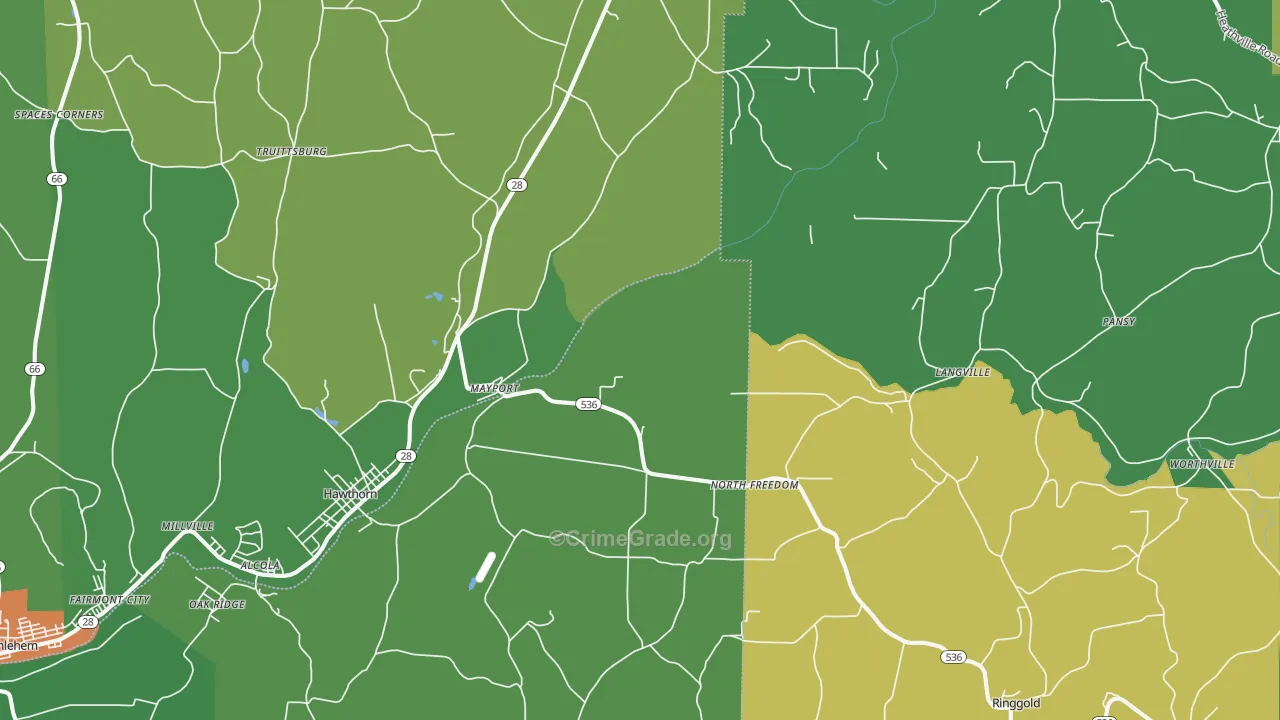 16240, PA Map of Theft Rates