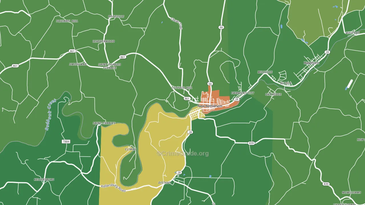 16242, PA Map of Theft Rates