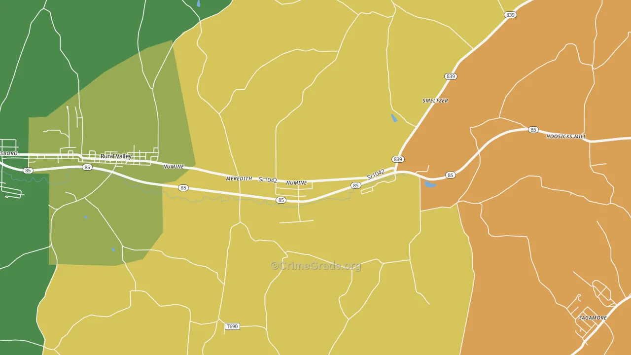 16244, PA Map of Theft Rates