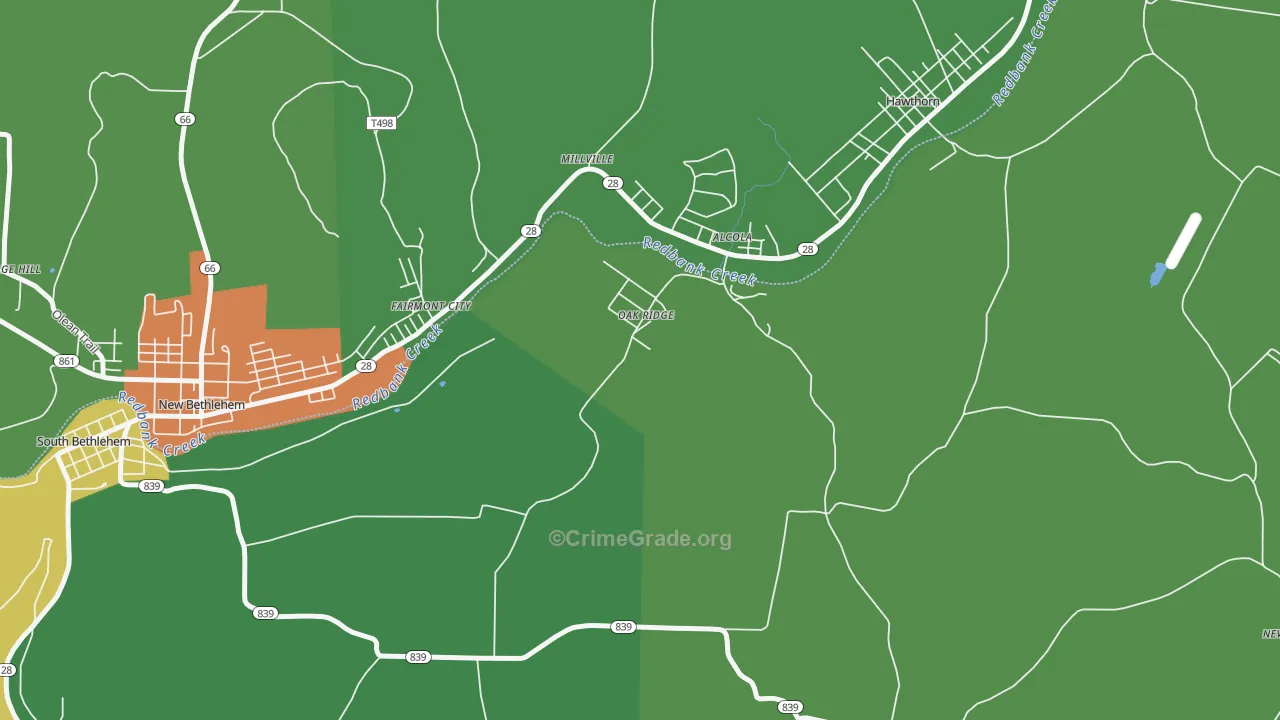 16245, PA Map of Theft Rates
