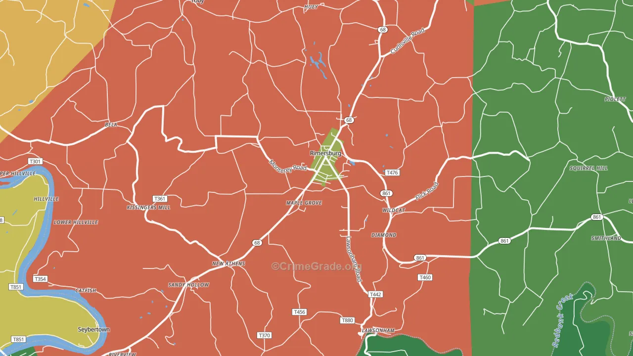 16248, PA Map of Theft Rates