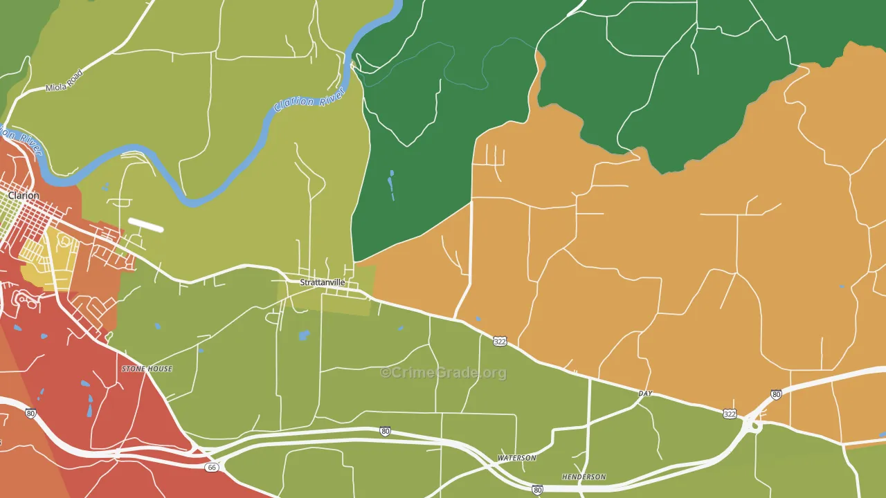 16258, PA Map of Theft Rates