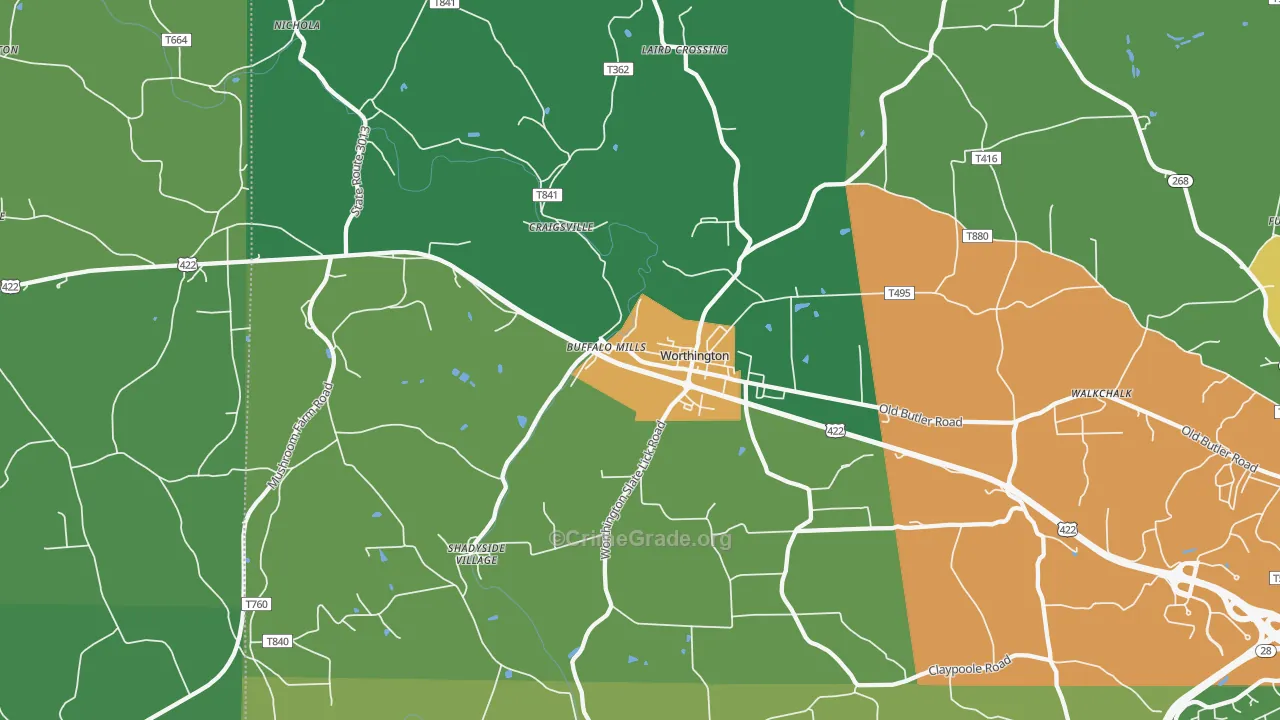 16262, PA Map of Theft Rates