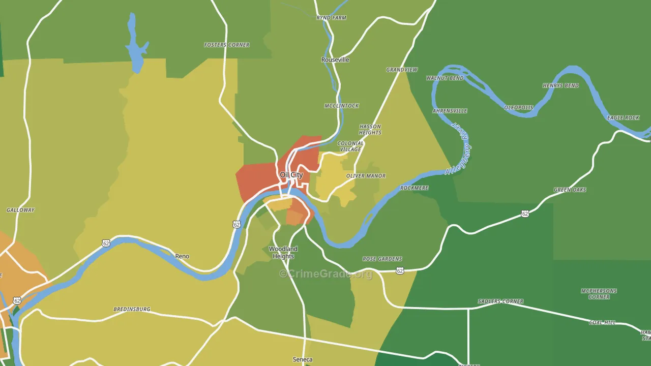 16301, PA Map of Theft Rates