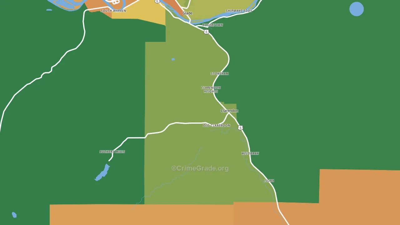 16313, PA Map of Theft Rates