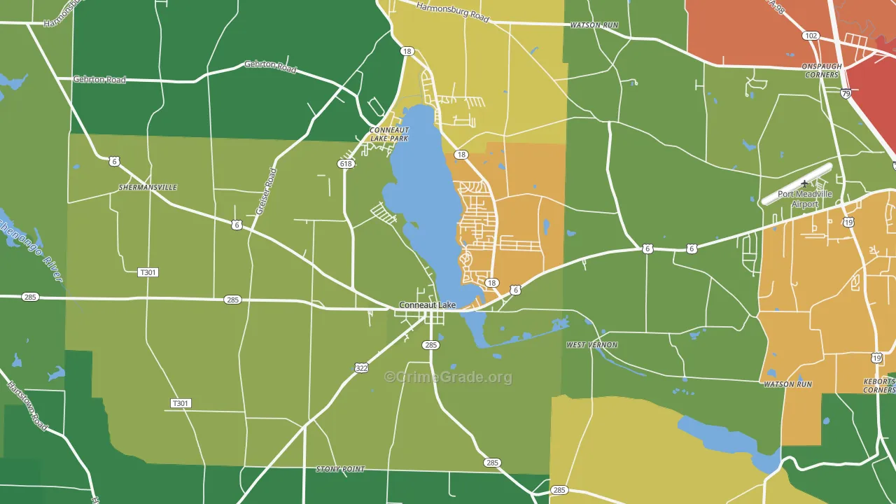 16316, PA Map of Theft Rates