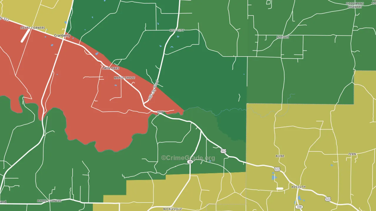 16319, PA Map of Theft Rates