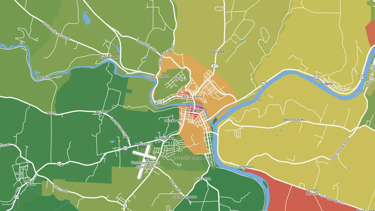 16323, PA Map of Theft Rates