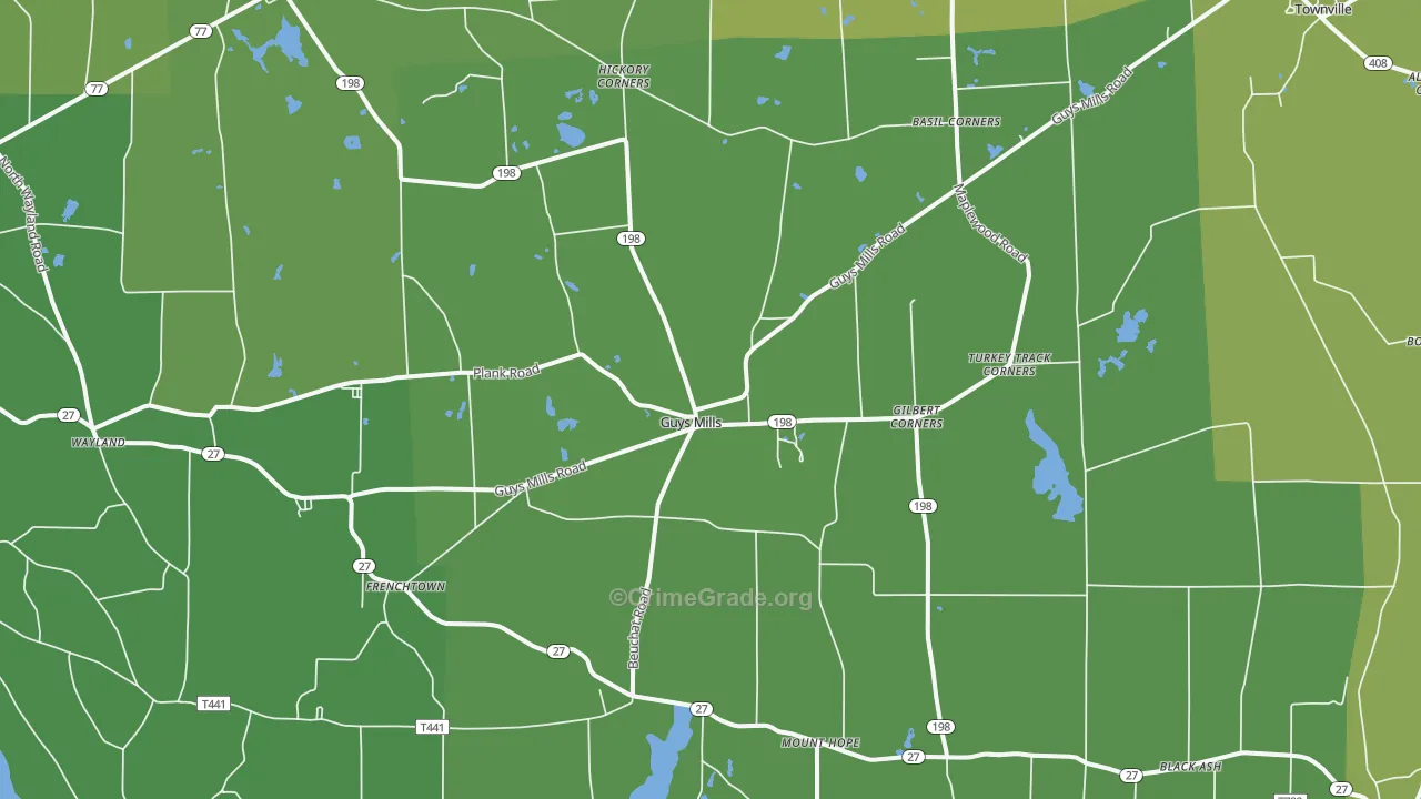 16327, PA Map of Theft Rates