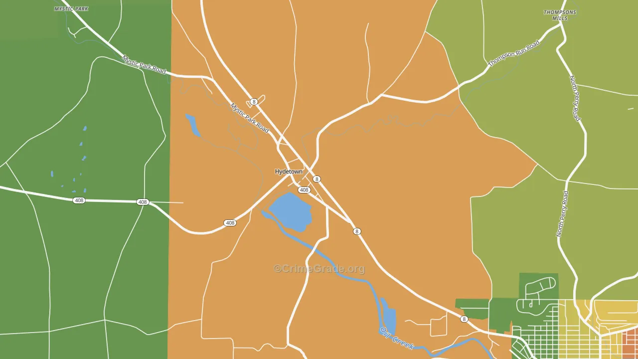 16328, PA Map of Theft Rates