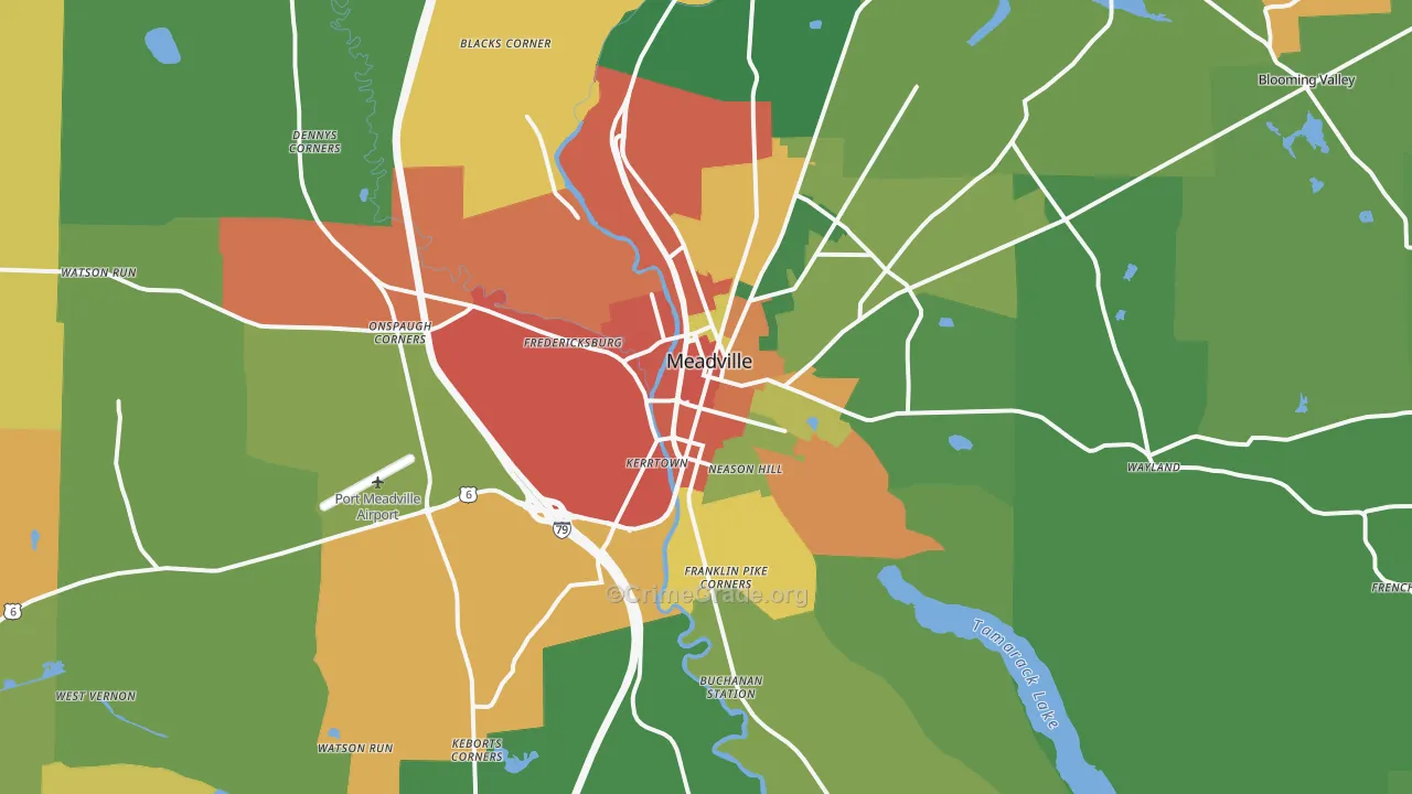 16335, PA Map of Theft Rates