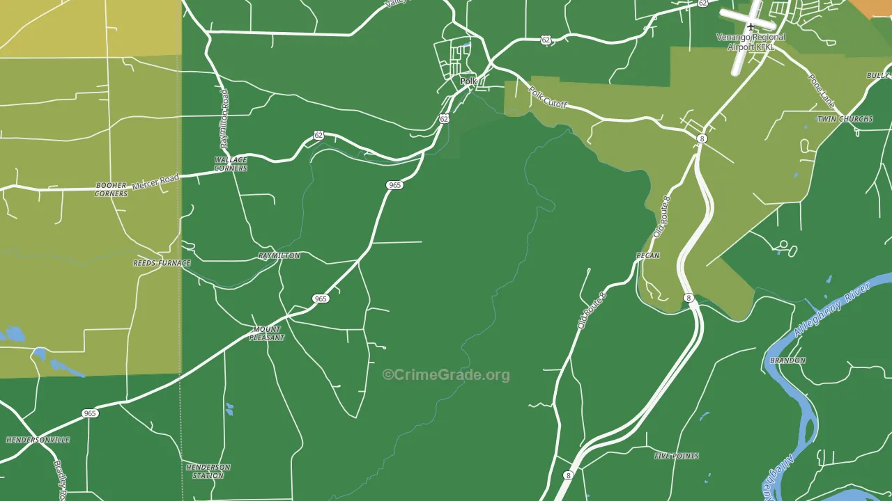 16342, PA Map of Theft Rates