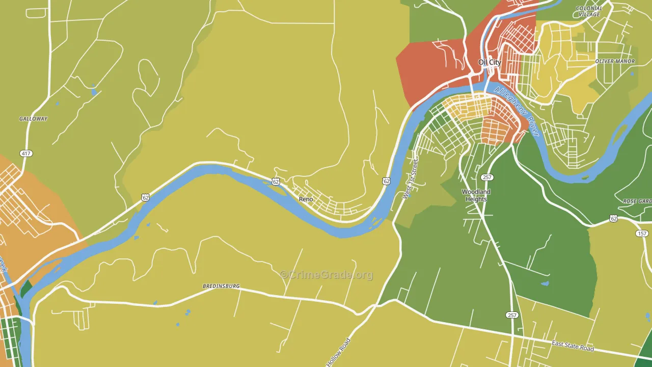16343, PA Map of Theft Rates