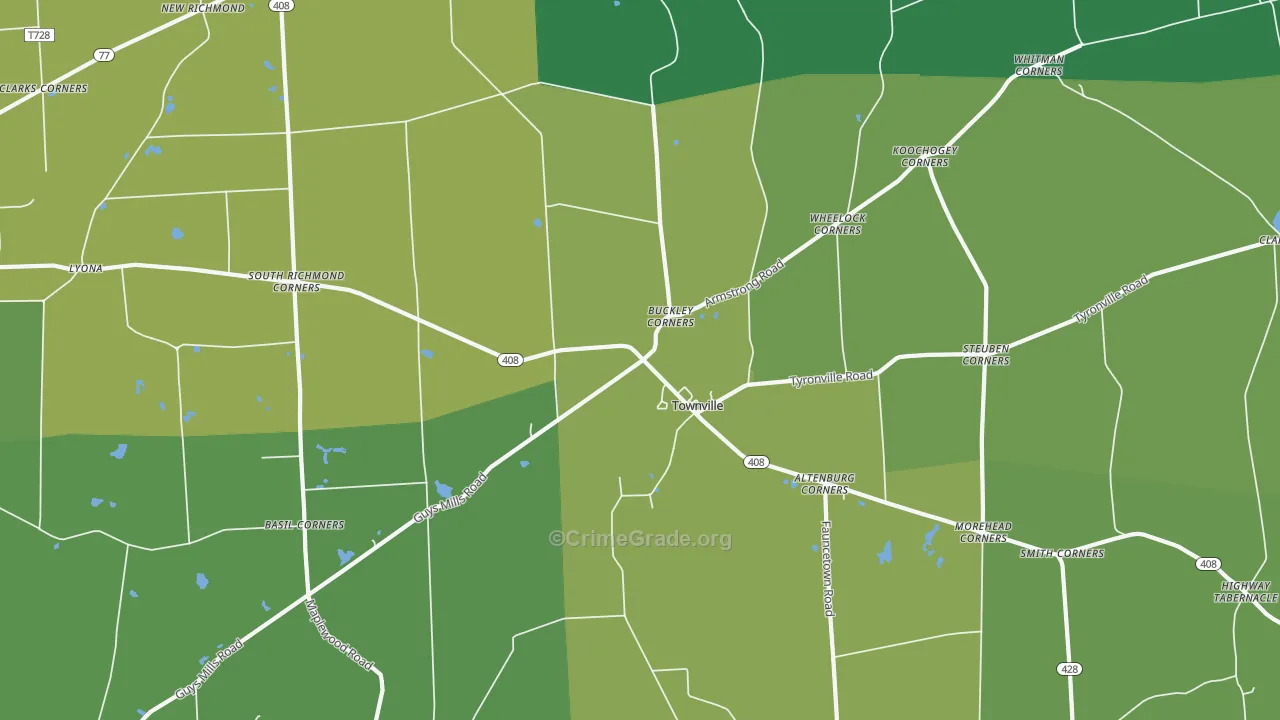 16360, PA Map of Theft Rates