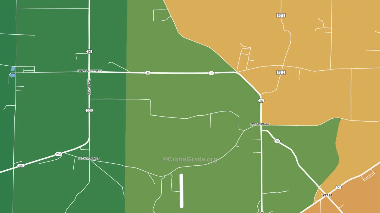 16361, PA Map of Theft Rates