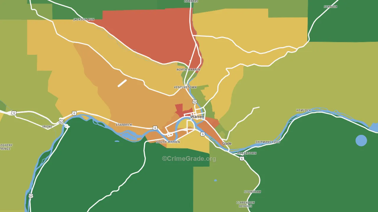 16365, PA Map of Theft Rates