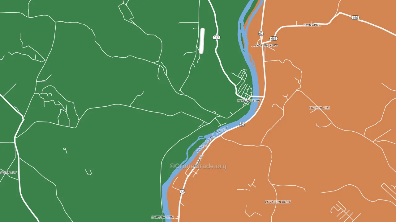 16370, PA Map of Theft Rates