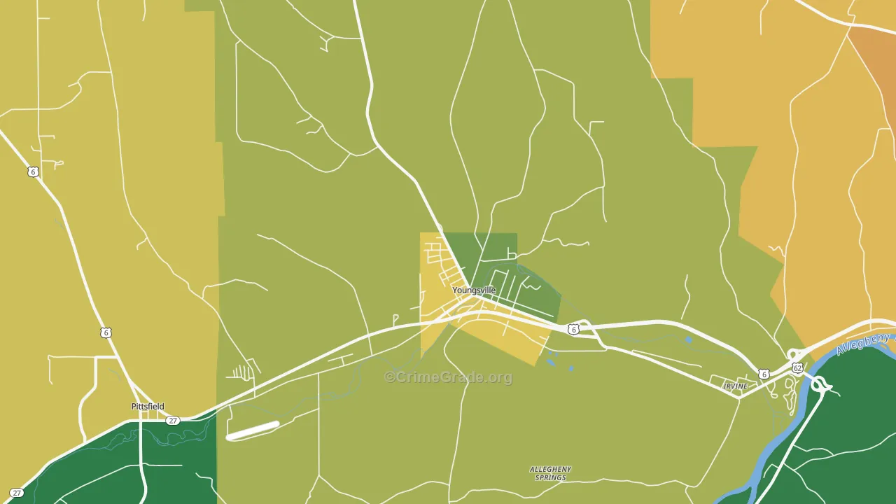 16371, PA Map of Theft Rates