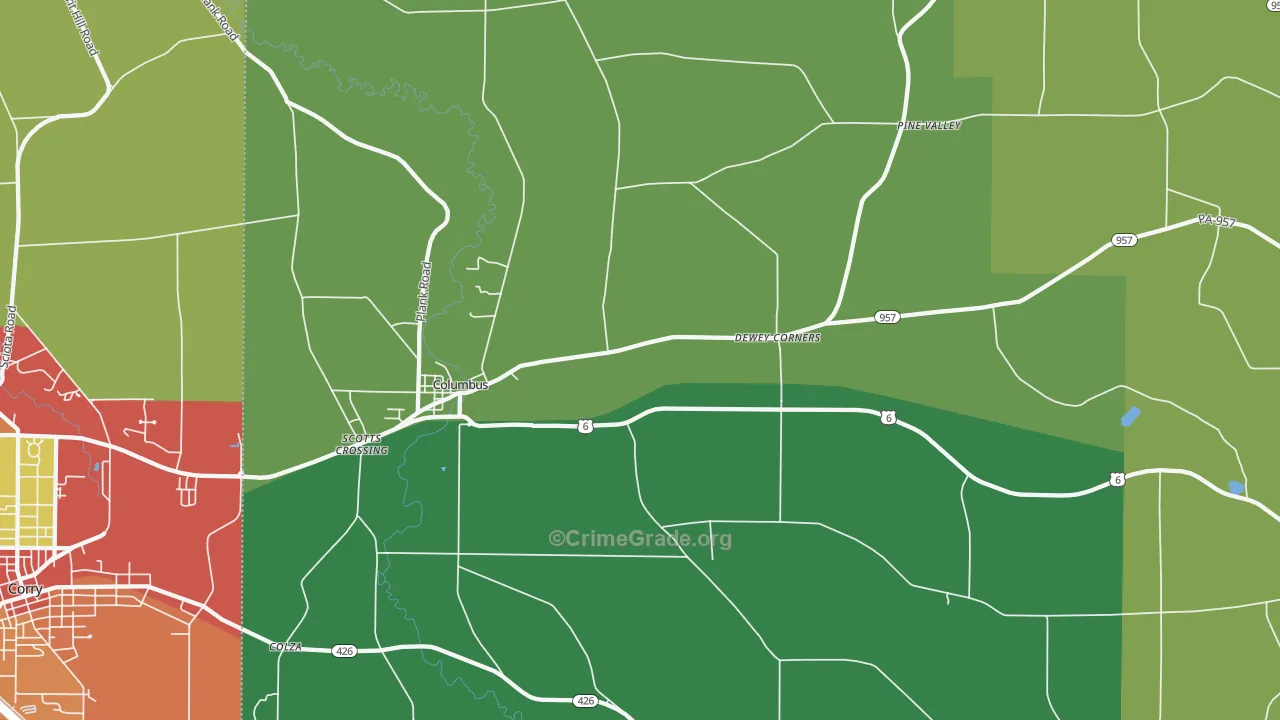16405, PA Map of Theft Rates