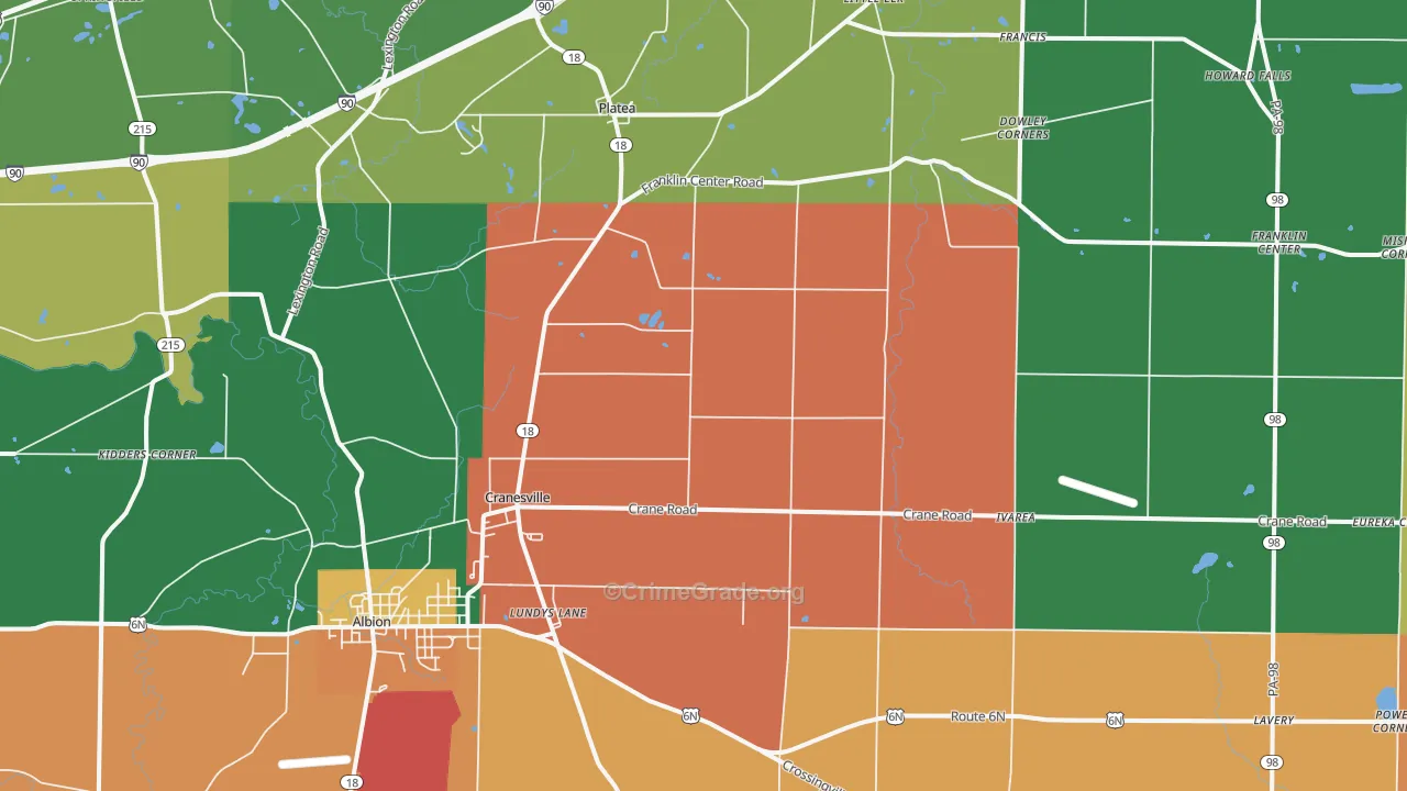 16410, PA Map of Theft Rates