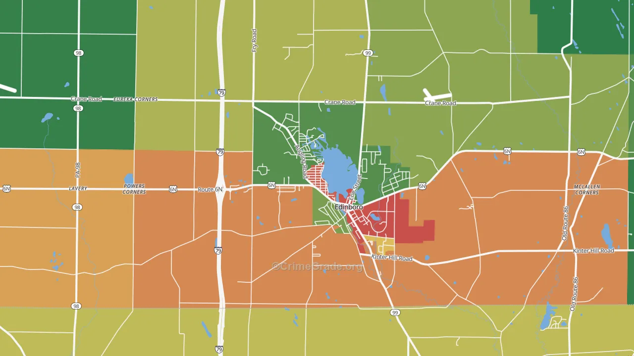 16412, PA Map of Theft Rates