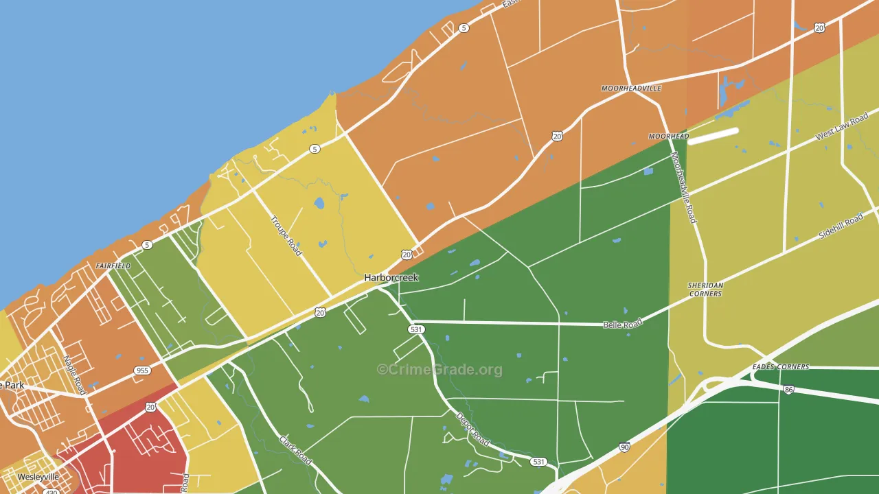 16421, PA Map of Theft Rates